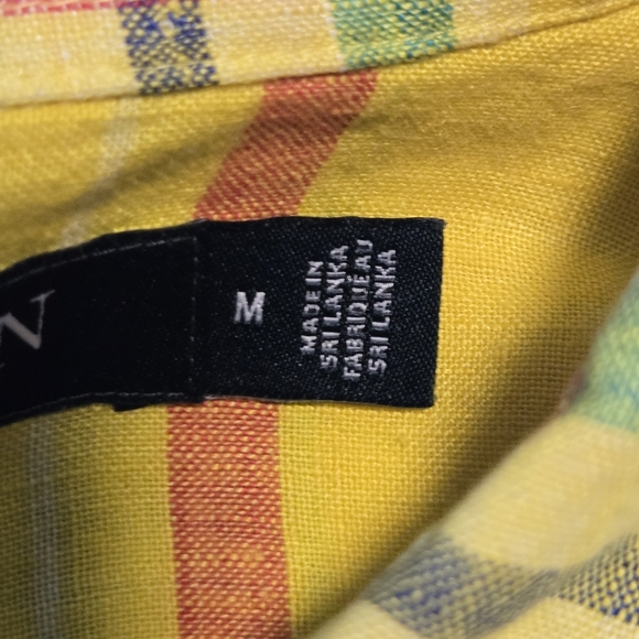 Ralph Lauren LRL Black Label Womens Linen Yellow Plaid Tunic Popover Top Medium - Picture 10 of 12